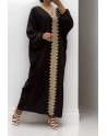 Longue abaya noire over size avec une jolie dentelle - 2