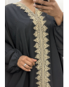 Longue abaya noire over size avec une jolie dentelle - 5